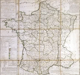 Karte von Frankreich, in Provinzen unterteilt